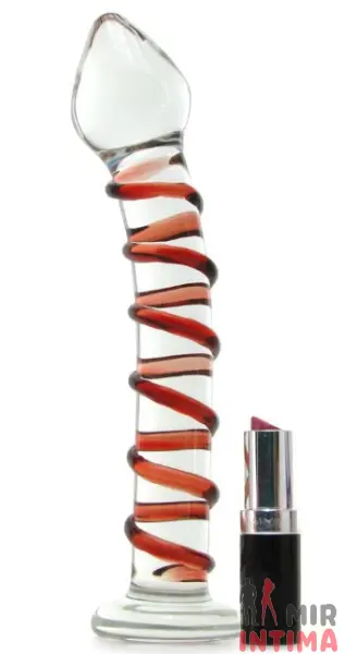 Фаллоимитатор стеклянный Glass Mr. Swirly Dildo, 20х5 см - 1 Фаллоимитатор стеклянный Glass Mr. Swirly Dildo, 20х5 см - 1