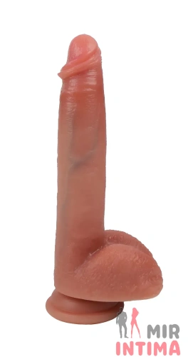 Большой фаллоимитатор с мошонкой на присоске OYO Dildo Double Layer Silicone, 21.5х3.8см