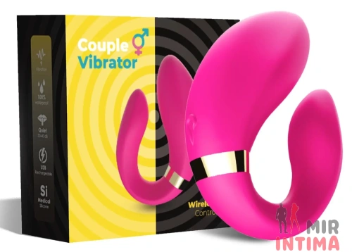 Вибромассажёр для пар Boss Series с пультом ДУ - Couple Vibrator Pink USB 9 Function