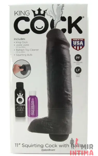 Фаллоимитатор с семяизвержением King Cock Squirting 11", 22,8х6,6 см - 2