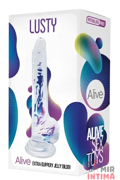 Фаллоимитатор прозрачный Alive Lusty Jelly 18x3.2 см - 1 Фаллоимитатор прозрачный Alive Lusty Jelly 18x3.2 см - 1