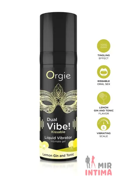 Жидкий вибратор Dual Vibe Gin & Tonic с лимоном, 15мл - 1 Жидкий вибратор Dual Vibe Gin & Tonic с лимоном, 15мл - 1
