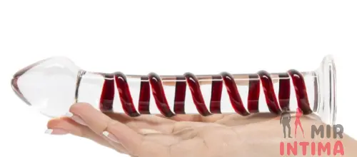 Фаллоимитатор стеклянный Glass Mr. Swirly Dildo, 20х5 см Фаллоимитатор стеклянный Glass Mr. Swirly Dildo, 20х5 см