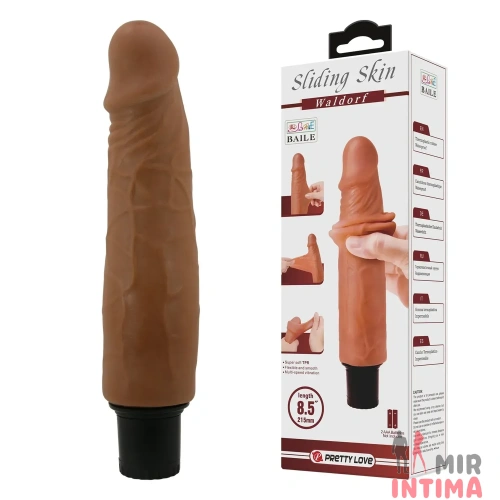Реалистичный-женский-вибратор-Вибратор Baile - Waldofr Sliding Skin 8.5", 21,5Х4 см