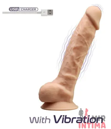 Реалистичный-женский-вибратор-Фаллоимитатор с вибрацией SilexD Vetus Vibro Flesh, 21,5х4,2см.