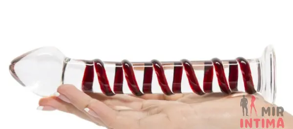 Фаллоимитатор стеклянный Glass Mr. Swirly Dildo, 20х5 см Фаллоимитатор стеклянный Glass Mr. Swirly Dildo, 20х5 см