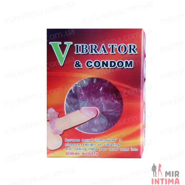 Эрекционное кольцо с вибрацией Vibrator & condom - 1 Эрекционное кольцо с вибрацией Vibrator & condom - 1
