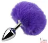 Анальная пробка с хвостом EGZO Bunny Tail Silver Plug, размер S - 8
