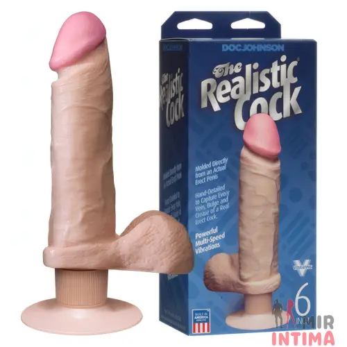 Реалистичный-женский-вибратор-Вибратор The Realistic Cock with Scrotum, 236 x 50 мм