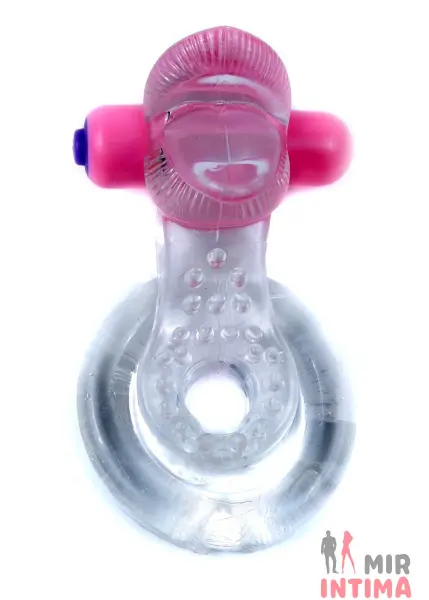 Эрекционное вибро-кольцо Tongue Vibro Cock Ring - 1