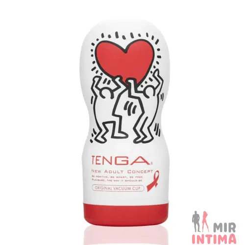 Мастурбатор Tenga Keith Haring Deep Throat Cup, силикон, вакуум