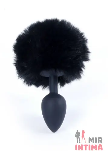 Силиконовая анальная пробка Bunny Tail, 6,5х2,7 см