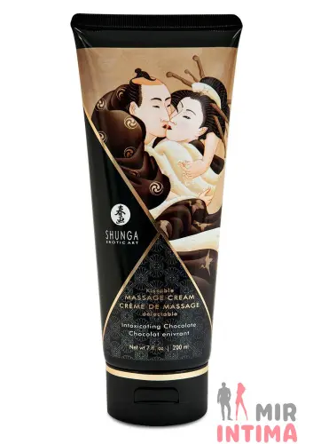 Съедобный массажный крем Shunga Kissable Intoxicating Chocolate, 200 мл Съедобный массажный крем Shunga Kissable Intoxicating Chocolate, 200 мл