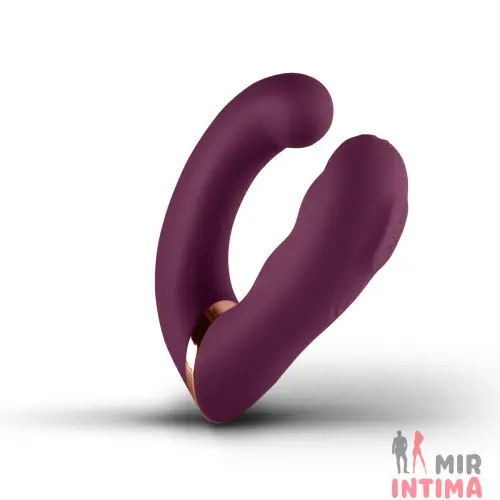Двойной-женский-вибратор-Двойной вибратор Rocks Off Gemini Burgundy, 2 мотора, 10 режимов