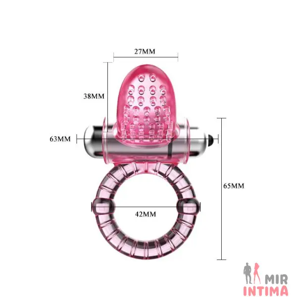 Эрекционное виброкольцо с язычком «Sweet Vibration Ring» - 6