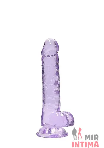 Гелевый фаллоимитатор на присоске REALROCK CRYSTAL CLEAR, 18х3,5 см
