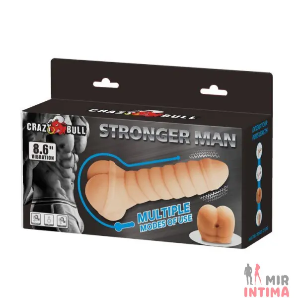 Рифлёный мастурбатор-насадка «Bigger Man» с вибрацией - 8