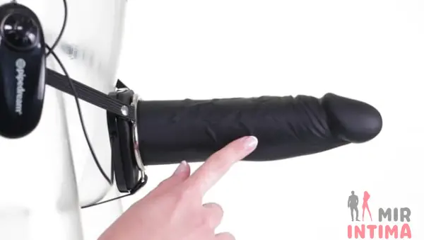 Полый страпон с функцией вибрации Fetish Fantasy Extreme 9 Vibrating Hollow, 22,8х4 см - 1