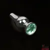 Серебристая фигурная анальная пробка с кристаллом - 4 Серебристая фигурная анальная пробка с кристаллом - 4