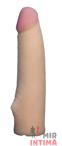Насадка для страпона телесная EGZO Ciberskin, 18,5см x 3,8 см, киберкожа