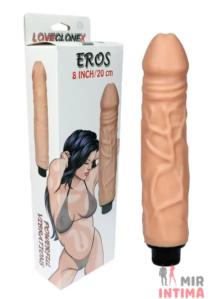 Реалистичный-женский-вибратор-Вибратор EROS-LOVECLONEX 8", 23х4см - 1