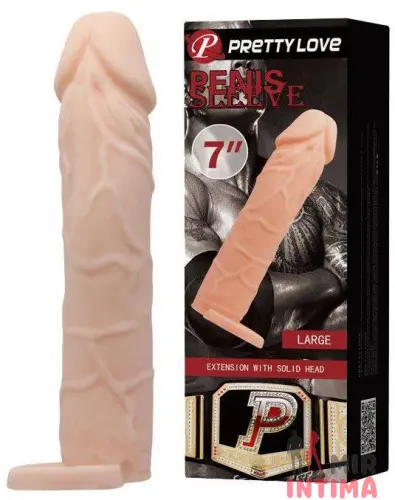 Удлиняющая насадка PENIS SLLIVE 7" с кольцом для мошонки Удлиняющая насадка PENIS SLLIVE 7" с кольцом для мошонки