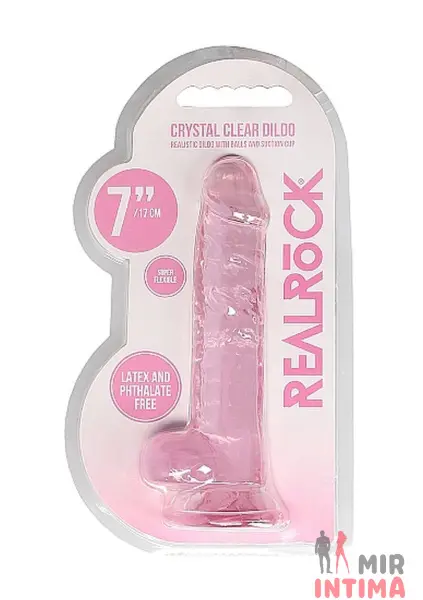 Гелевый фаллоимитатор на присоске REALROCK CRYSTAL CLEAR, 18х3,5 см - 3 Гелевый фаллоимитатор на присоске REALROCK CRYSTAL CLEAR, 18х3,5 см - 3