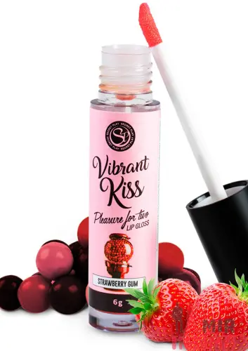 LIP GLOSS VIBRANT KISS STRAWBERRY GUM - блеск для губ с виброэффектом (сочная клубника), 6 г. LIP GLOSS VIBRANT KISS STRAWBERRY GUM - блеск для губ с виброэффектом (сочная клубника), 6 г.