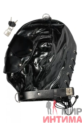Шлем со съемным кляпом и маской на глаза - 2