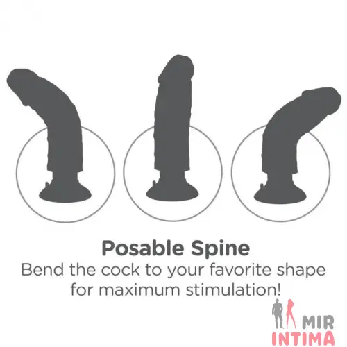 Реалистичный-женский-вибратор-Вибратор с присоской Vibrating Cock Flesh, 17,5х4,8 см