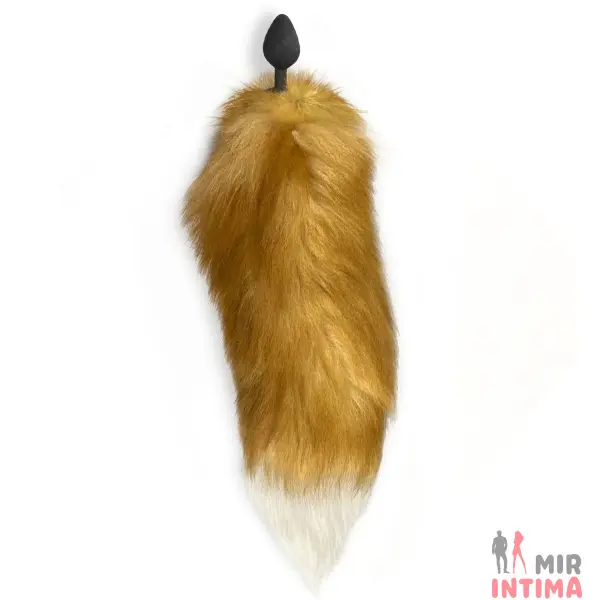 Силиконовая пробка с натуральным мехом Red Fox Art of Sex, M - 3 Силиконовая пробка с натуральным мехом Red Fox Art of Sex, M - 3