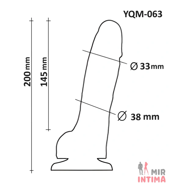 Фаллоимитатор с мошонкой на присоске OYO, 20x3.8 см - 5 Фаллоимитатор с мошонкой на присоске OYO, 20x3.8 см - 5