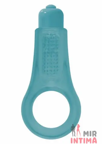 Эрекционное кольцо с вибропулей NS Novelties Firefly Couples Ring Blue, 3 см