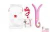 Анатомический многофункциональный вибромассажер "3 Candy Pink" от Gvibe - 2