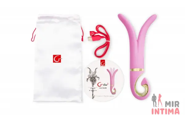 Анатомический многофункциональный вибромассажер "3 Candy Pink" от Gvibe - 2