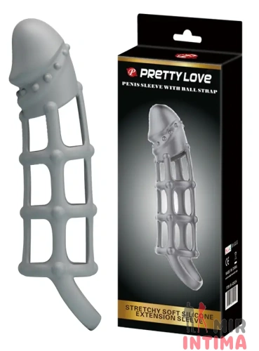 Насадка ажурная Penis Sleeve With Ball Strap Насадка ажурная Penis Sleeve With Ball Strap