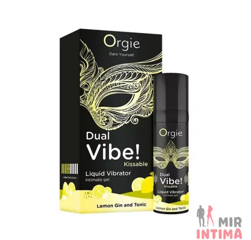 Жидкий вибратор Dual Vibe Gin & Tonic с лимоном, 15мл