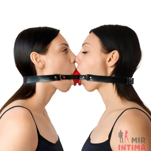 Двойной кляп Art of Sex - Twins, натуральная кожа