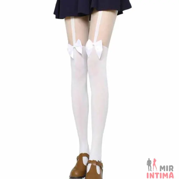 Чулки Nylon Over The Knee с бантом - 3 Чулки Nylon Over The Knee с бантом - 3