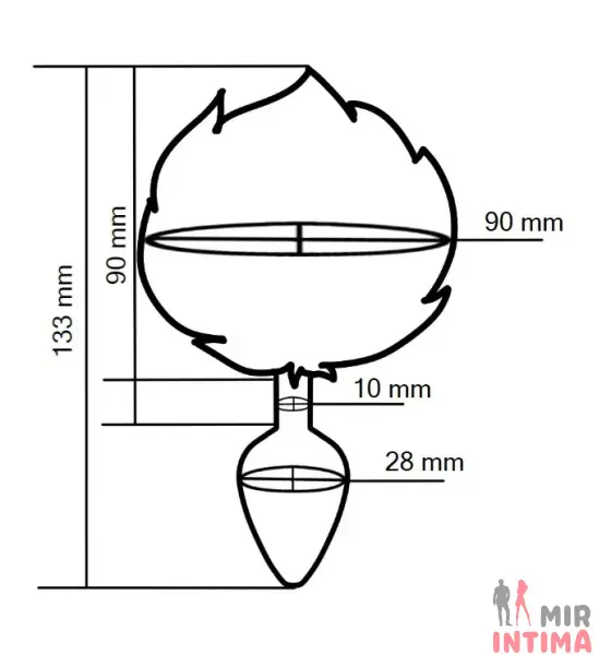 Анальная пробка с хвостом EGZO Bunny Tail Silver Plug, размер S - 1