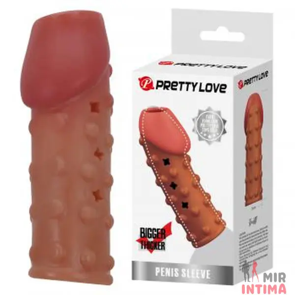 Насадка PRETTY LOVE Penis Sleeve, TPR, 9,8см - 1 Насадка PRETTY LOVE Penis Sleeve, TPR, 9,8см - 1