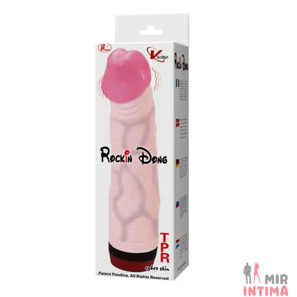 Реалистичный-женский-вибратор-Реалистичный вибратор "Rockin dong", 21,5х3,8 см - 2