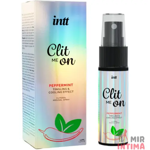 Возбуждающий спрей для клитора Intt Clit Me On Peppermint Cooling Effect с охлаждающим эффектом, 12 мл Возбуждающий спрей для клитора Intt Clit Me On Peppermint Cooling Effect с охлаждающим эффектом, 12 мл