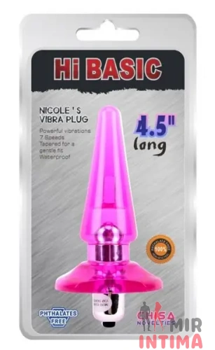 Анальный плаг с вибрацией NICOLE'S, 12,5x3,2 см Анальный плаг с вибрацией NICOLE'S, 12,5x3,2 см