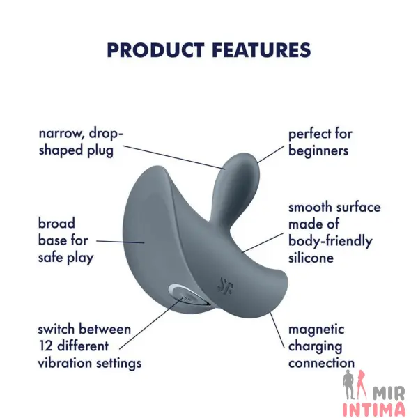 Анальная вибропробка Satisfyer Booty Absolute Beginners 2, 3,5см, силикон - 4
