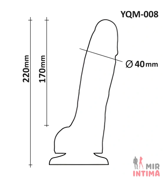 Фаллоимитатор с мошонкой на присоске OYO, 22x4см - 7 Фаллоимитатор с мошонкой на присоске OYO, 22x4см - 7