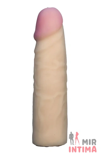 Насадка для страпона телесная EGZO Ciberskin, 18x4,2 см, киберкожа
