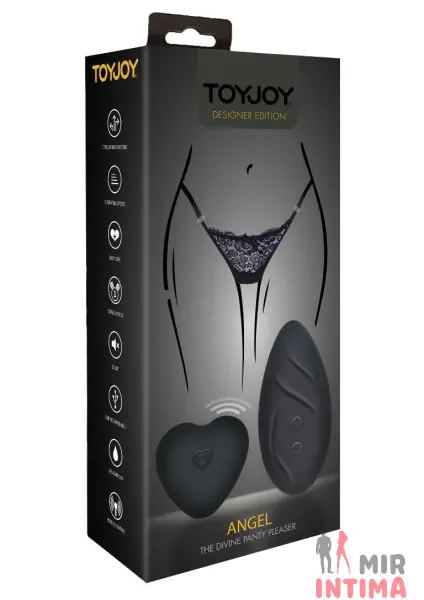 Женские-вибротрусики-Вибратор TOYJOY Angel Panty, черный, 9,3 см - 7