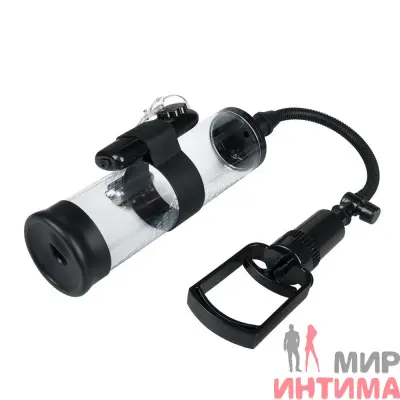 Вакуумная помпа с вибрацией для мужчин Powerpump MAX Vibrating - Black&Clear