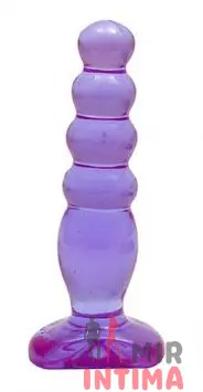 Рельефная анальная пробка Jellies Anal Delight, 14х3см